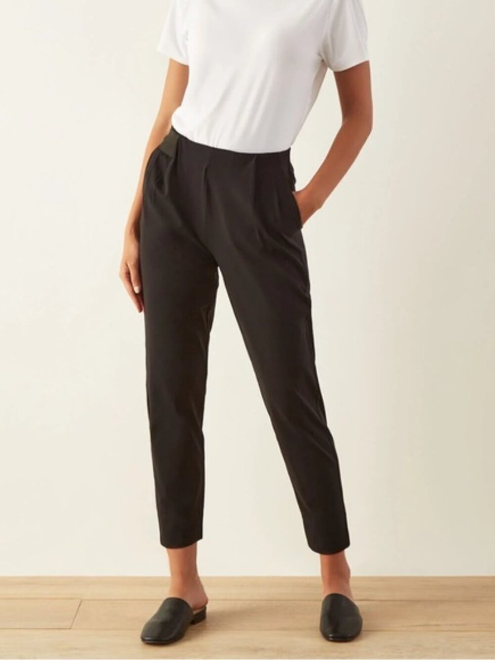 ADAY Black High-Rise Stretch Pants